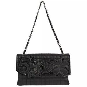 Chanel Black Calfskin Choco Bar Chain Handbag 143006